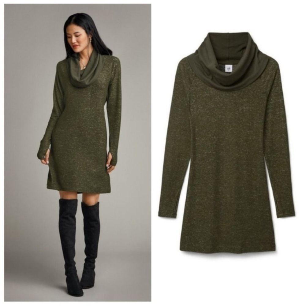 Cabi‎ 4016 Solace Dress Heathered Olive Green EUC